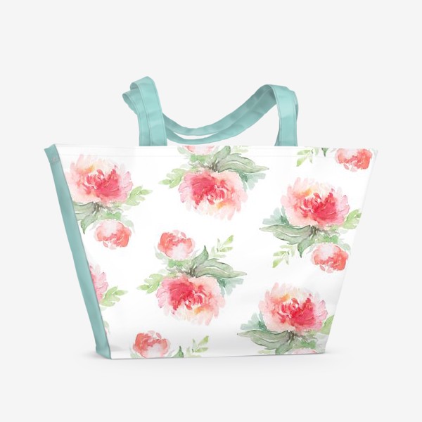Пляжная сумка «Розовые пионы»