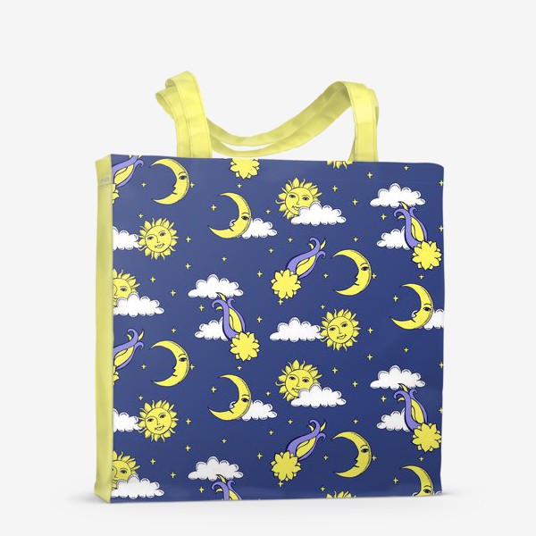 Сумка-шоппер «Солнце, месяц и кометы»
