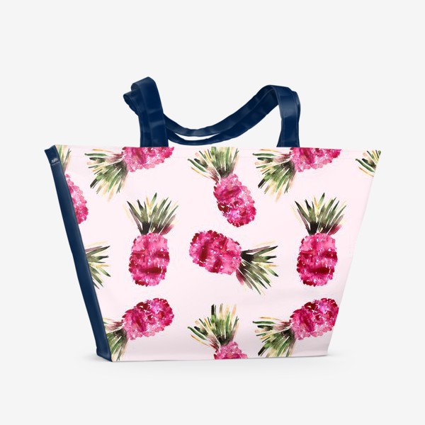 Пляжная сумка «Розовые ананасы»