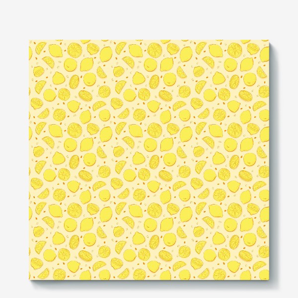 Холст &laquo;Лимоны на желтом фоне&raquo;