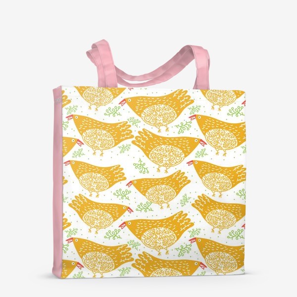 Сумка-шоппер «Счастливые оранжевые птицы»