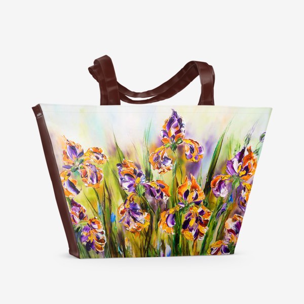 Пляжная сумка «Разноцветные ирисы»