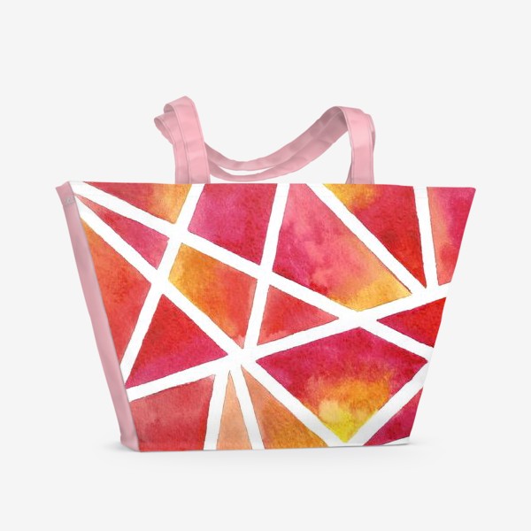 Пляжная сумка «Акварель многоугольники»