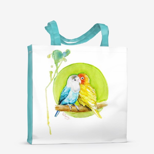 Сумка-шоппер «Влюбленные попугайчики»