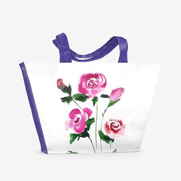 Пляжная сумка &laquo;розы&raquo;
