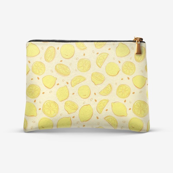 Косметичка «Лимоны на желтом фоне»