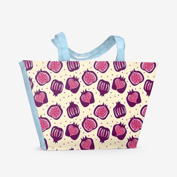 Пляжная сумка «бесшовный фон с плодами граната»
