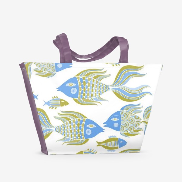 Пляжная сумка «текстура в рыбки»