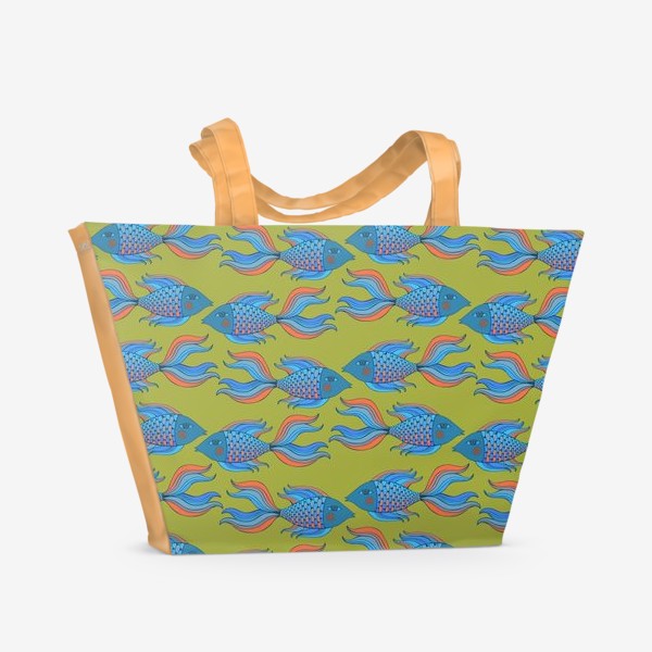 Пляжная сумка «текстура в рыбки»