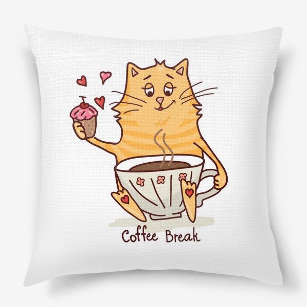 Подушка «котик-кофеман»