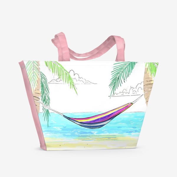 Пляжная сумка «Гамак на пляже»