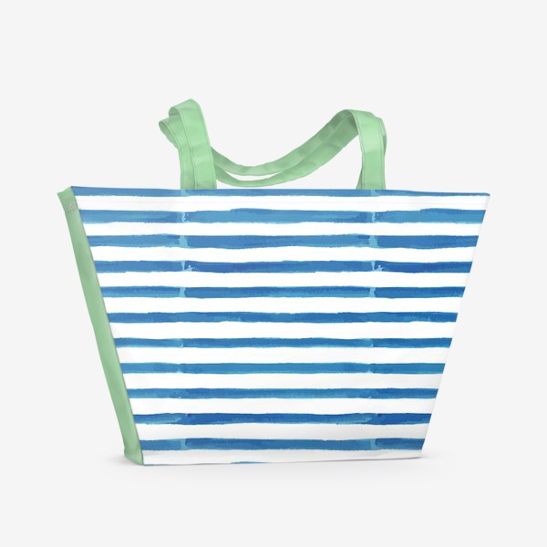 Пляжная сумка «Голубая полоска, тельняшка »