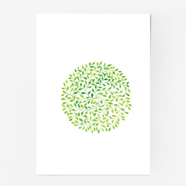 Постер «Манадла зеленая, листья»