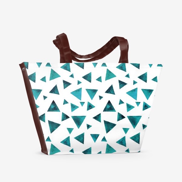 Пляжная сумка «изумрудные треугольники на белом»