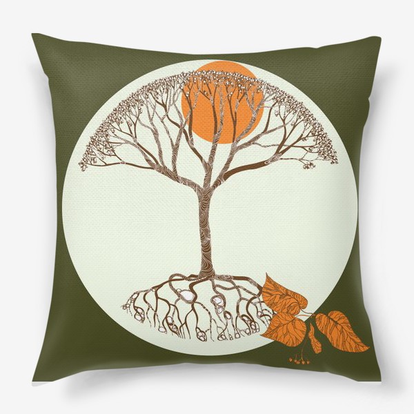 Подушка «Липа и листья»
