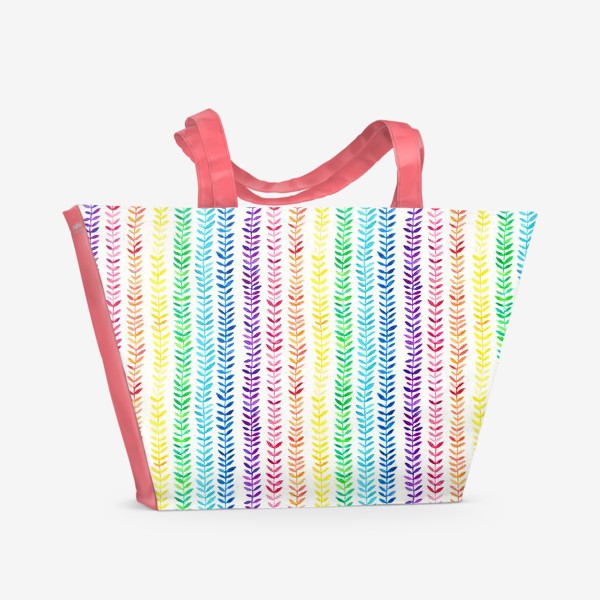 Пляжная сумка «Листочки-радуга»