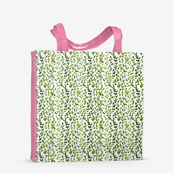 Сумка-шоппер «Зеленый паттерн с листьями»