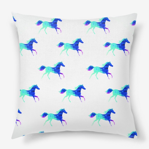 Подушка «Лошадки синие»