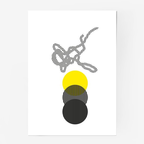 Постер «Абстрактная композиция с желтым кругом»
