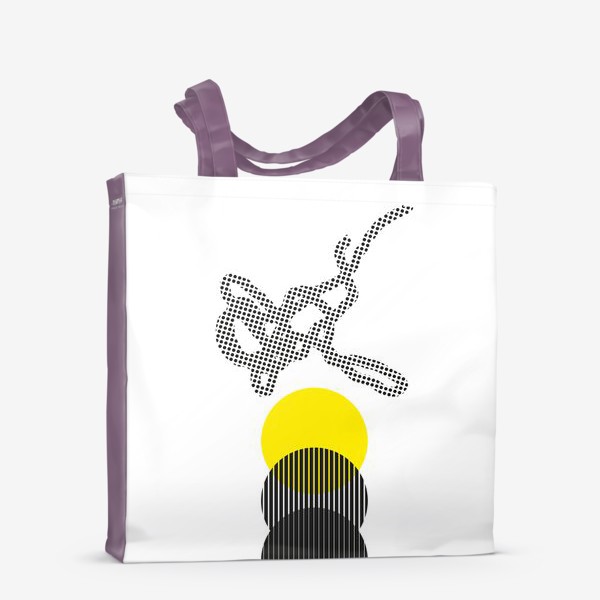 Сумка-шоппер «Абстрактная композиция с желтым кругом»