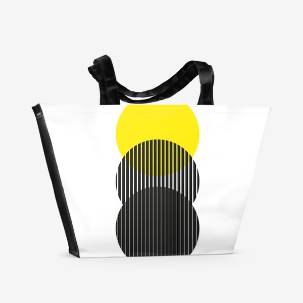 Пляжная сумка «Абстрактная композиция с желтым кругом»