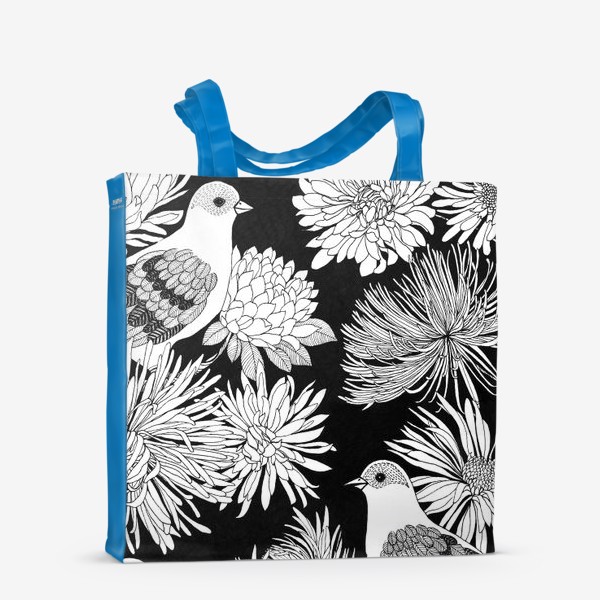 Сумка-шоппер «Птицы и цветы»
