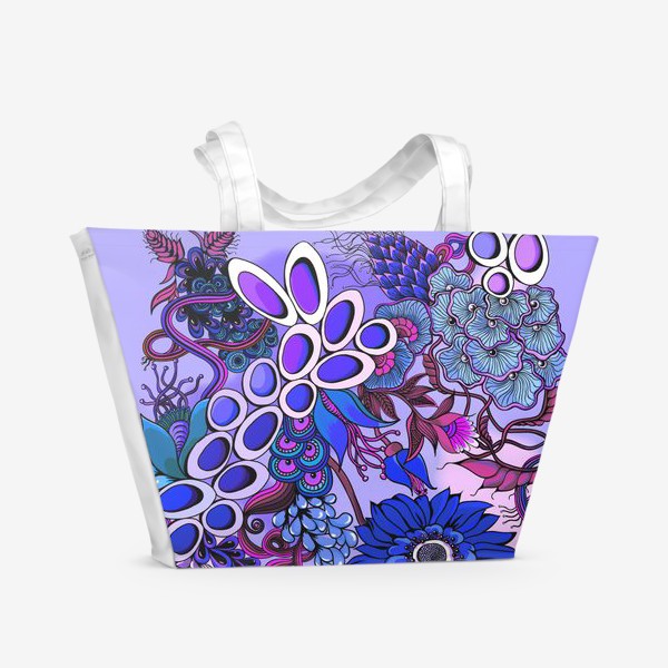 Пляжная сумка «Дудлинг цветочный»
