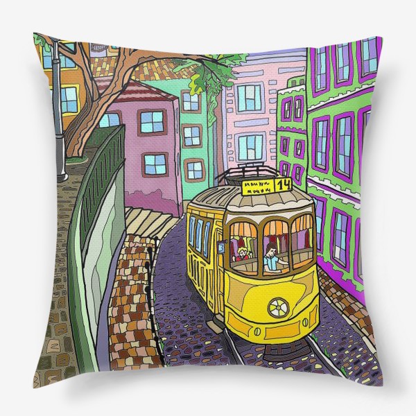 Подушка «Желтый трамвай»