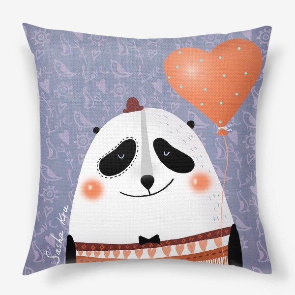 Подушка «Панда и шарик»