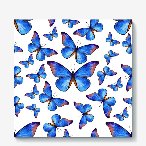 Холст «Бабочки в голубом»