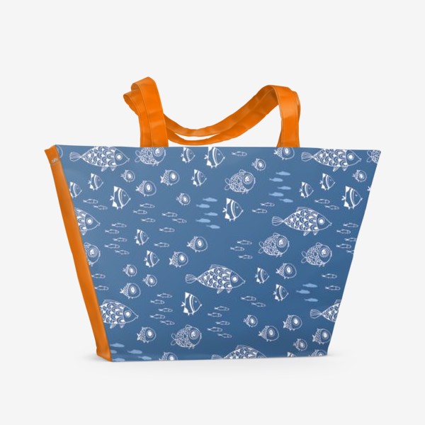 Пляжная сумка «Рыбки тёмные»