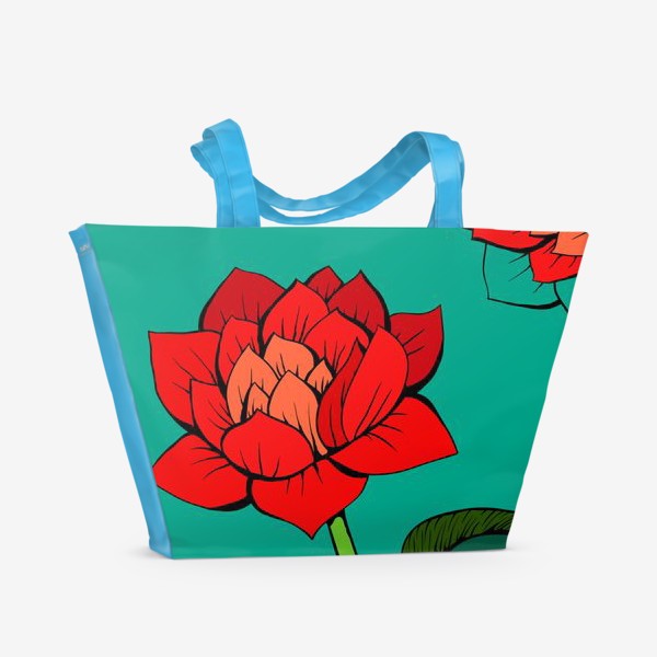 Пляжная сумка «Красный лотос»