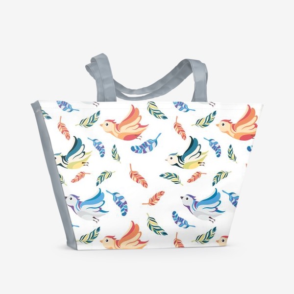 Пляжная сумка «Птицы и перья»