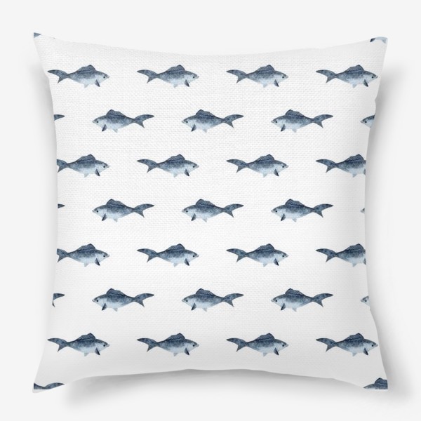 Подушка «Рыбки акварельные»