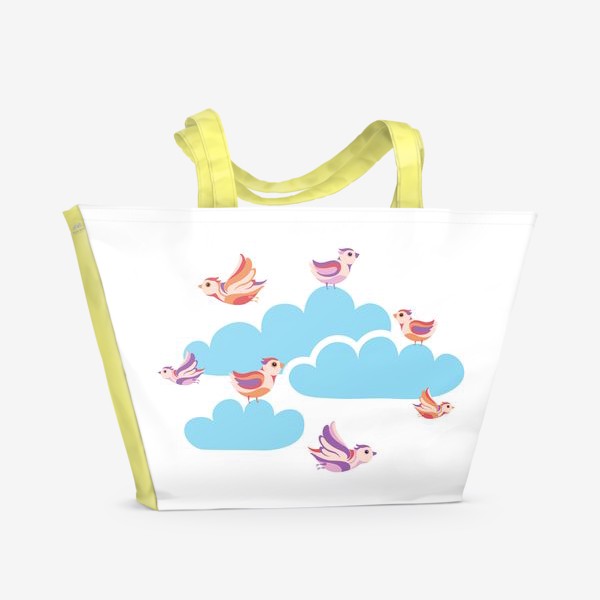 Пляжная сумка «Птицы и облака»