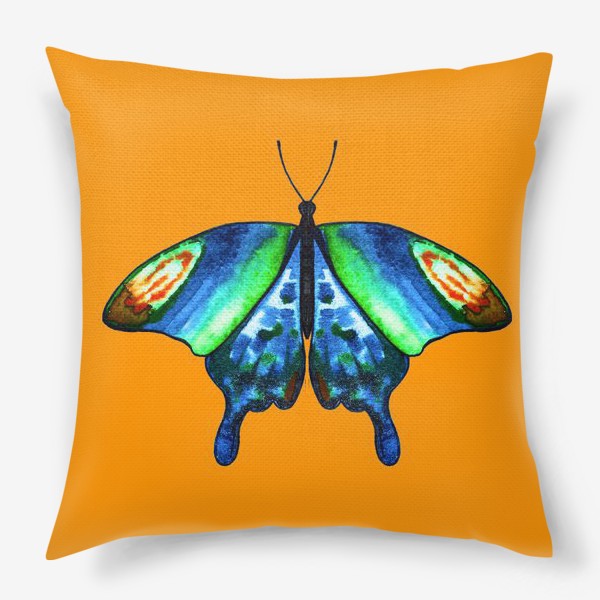 Подушка «Бабочка на оранжевом»