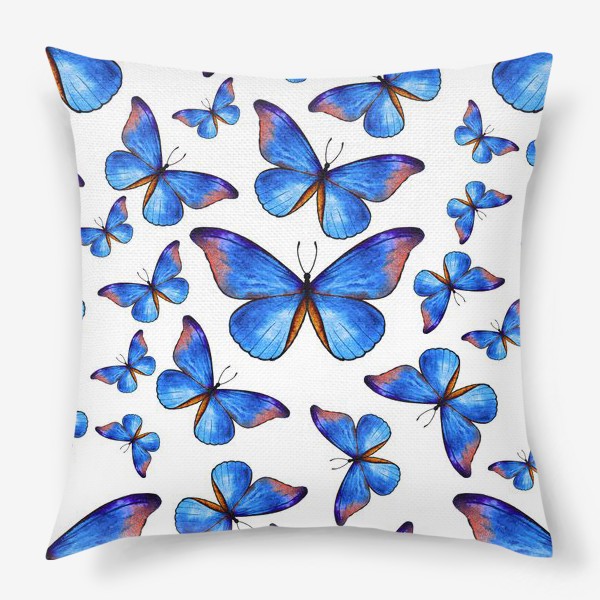 Подушка «Бабочки в голубом»