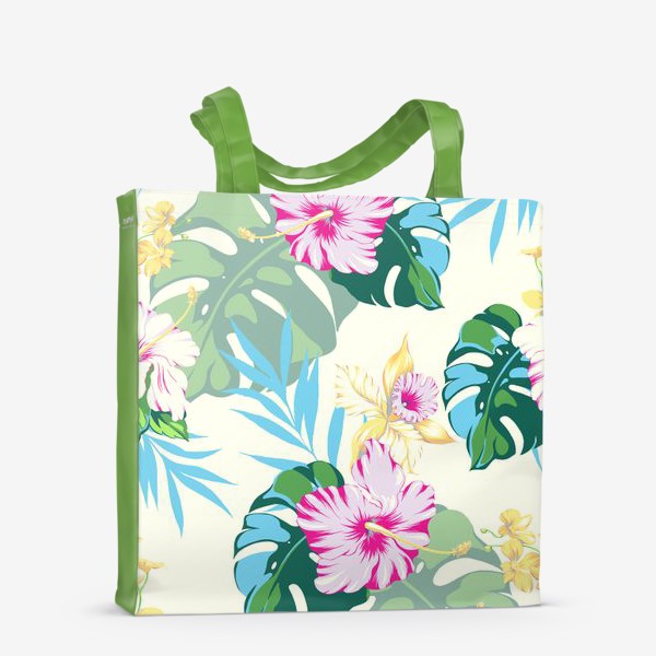 Сумка-шоппер «Тропические цветы светлые»