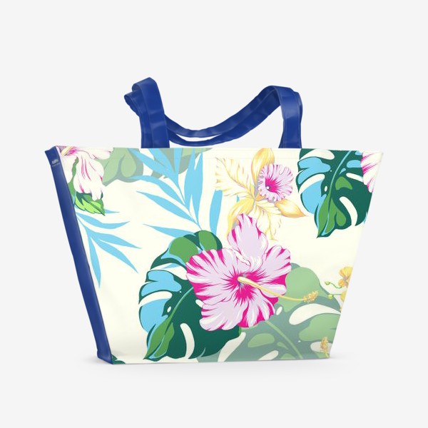 Пляжная сумка «Тропические цветы светлые»