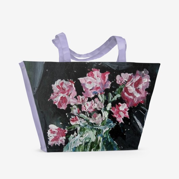 Пляжная сумка «Пионы. Цветы»