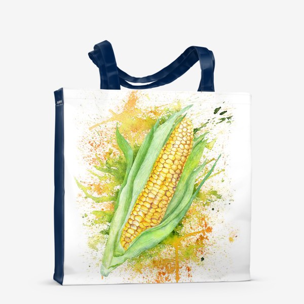 Сумка-шоппер «Акварельная кукуруза на белом фоне»