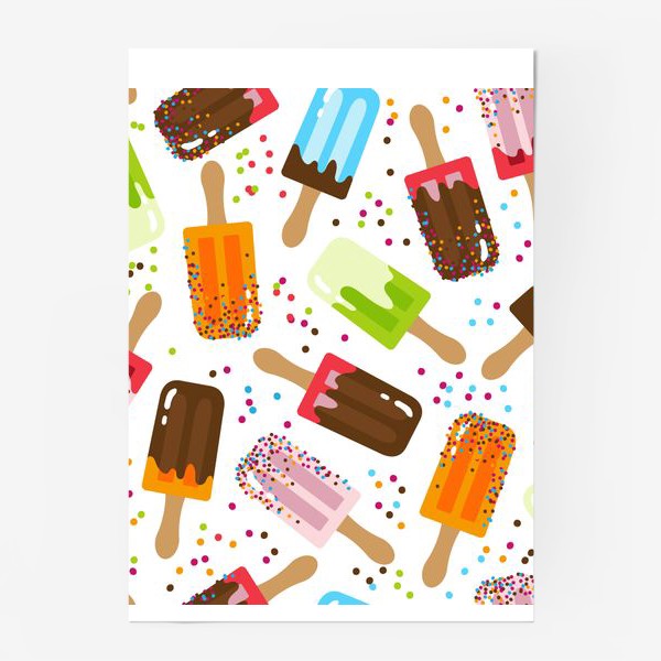 Постер «Фруктовое и шоколадное мороженое»