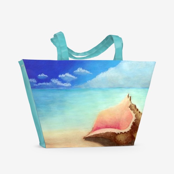 Пляжная сумка «Морской берег с ракушкой»
