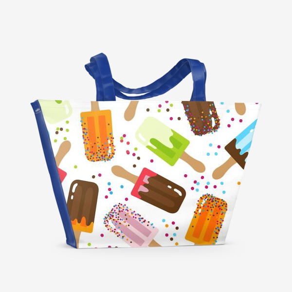 Пляжная сумка «Фруктовое и шоколадное мороженое»