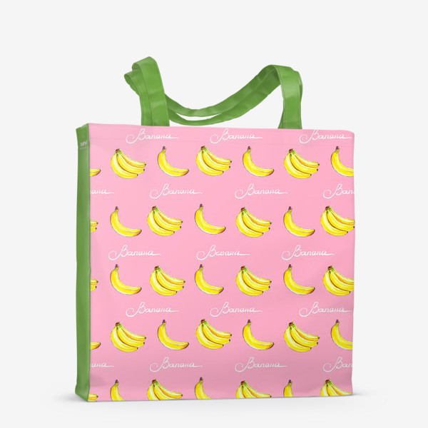Сумка-шоппер «Паттерн "Желтые бананы на розовом"»