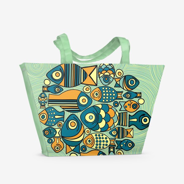 Пляжная сумка «Подводный мир. Орнамент "Рыбы"»