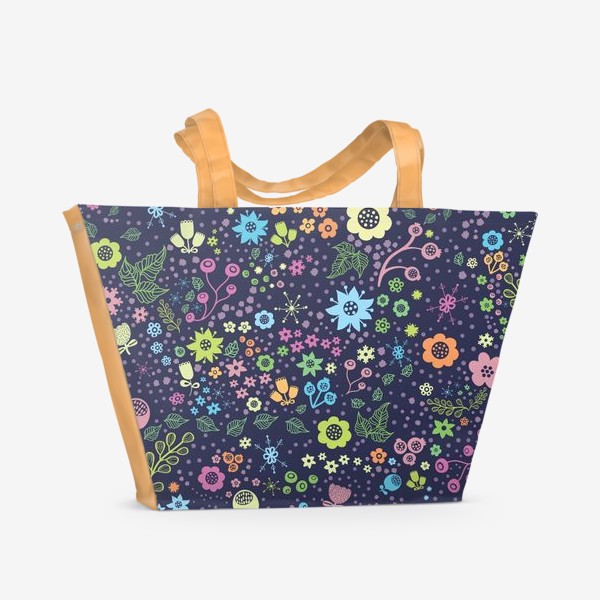 Пляжная сумка «Цветочный принт. Floral pattern»