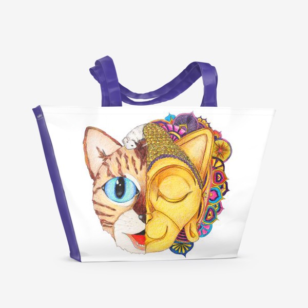 Пляжная сумка «Будда кот»