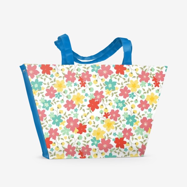 Пляжная сумка «Яркие летние цветы и травы»