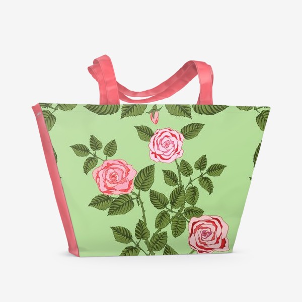 Пляжная сумка «Панно Розы зеленые»